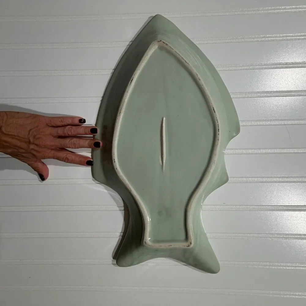Vintage Blue White Fish Platter 18